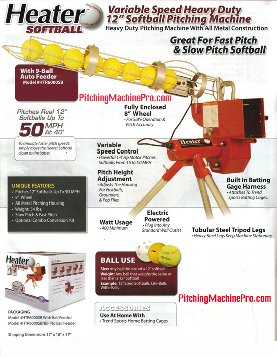 Heater Softball Pitching Machine